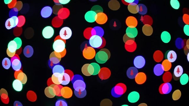 colored lights on a black background