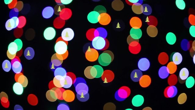 colored lights on a black background