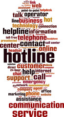 Obraz premium Hotline word cloud concept. Vector illustration