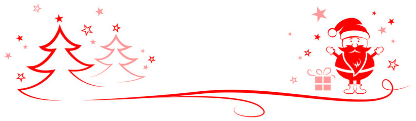 Weihnachten Dekoration mit Weihnachtsmann rot