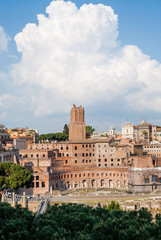 Fototapeta na wymiar View of the Torre delle Milizie in Rome, Italy