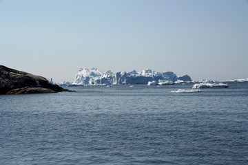 icebergs on arctic ocean in Greenland
