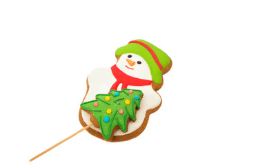 Christmas cookies with a snowman