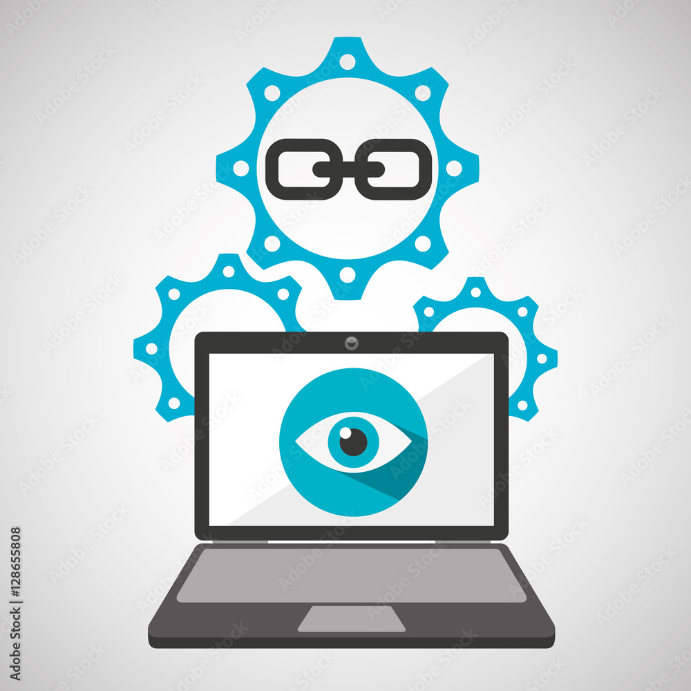 Poster computer security web link social network concept vector illustration eps 10