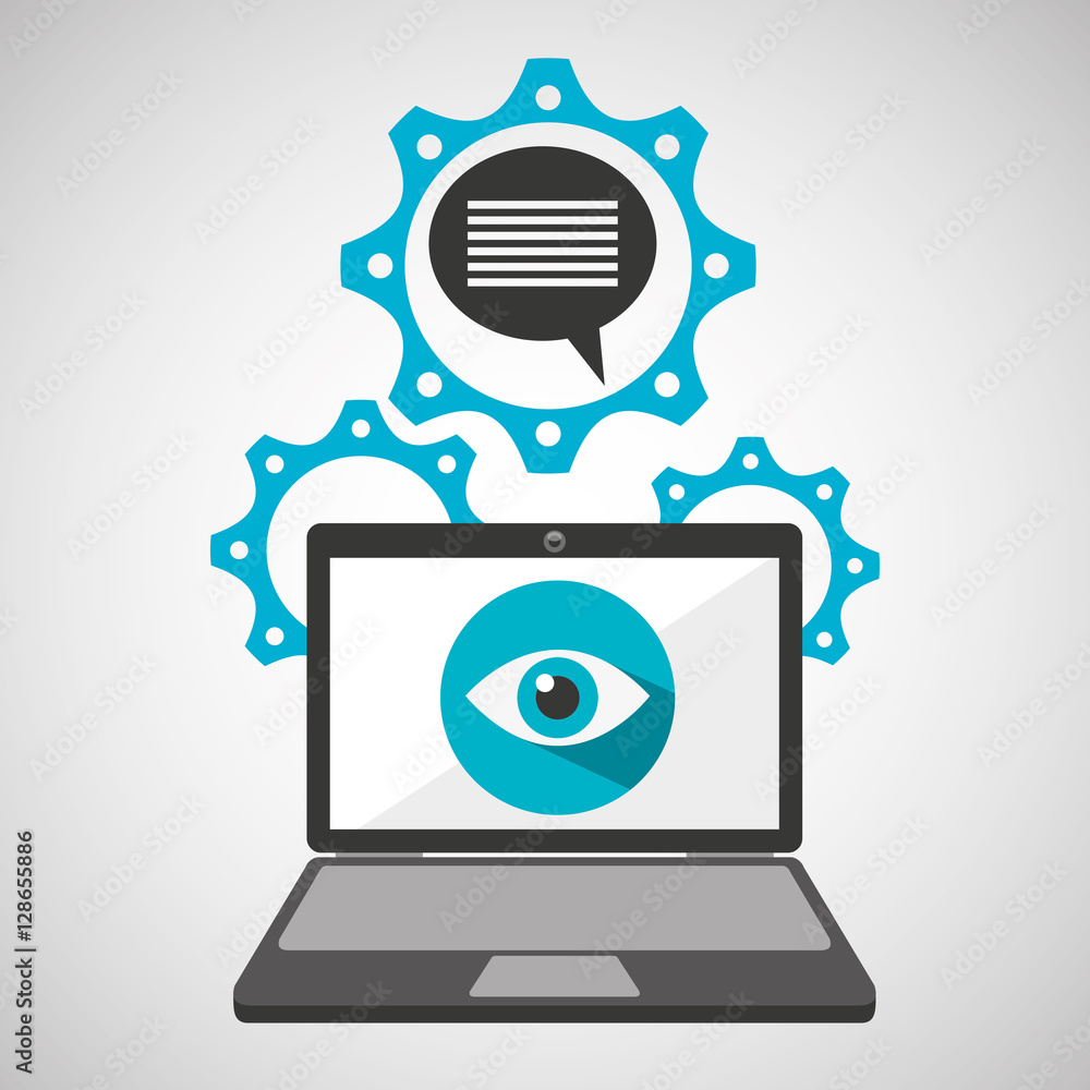 Poster computer security message social network concept vector illustration eps 10