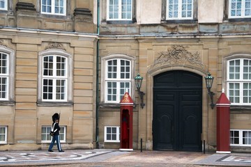 Fototapeta na wymiar Castle Amalienborg in Copenhagen, Denmark Scandinavia