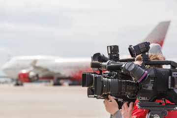 video cameras press and media working