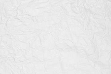 Crumpled white paper texture or paper background for design with copy space for text or image.
