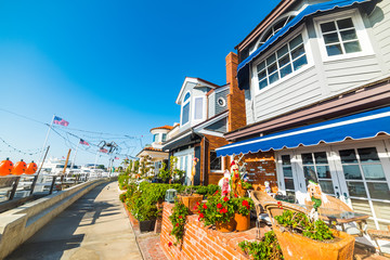 Beautiful houses in Newport Beach - obrazy, fototapety, plakaty