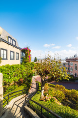 detail of Lombard street in San Francisco