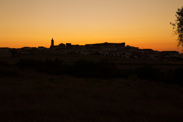 Spanish village at sunset