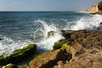 Mediterranean coast in southern Israel near the city of Ashkelon