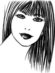 beautiful female face sketch