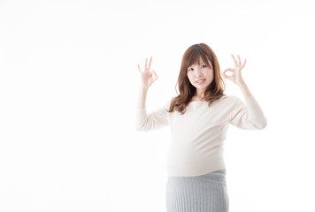 妊婦・白バック