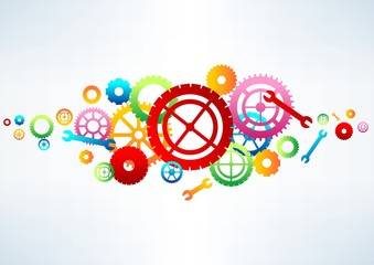 Gears background, vector illustration