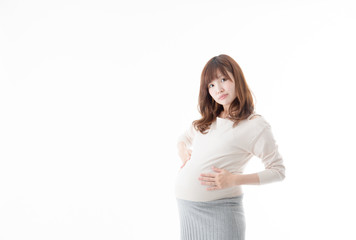 妊婦・白バック