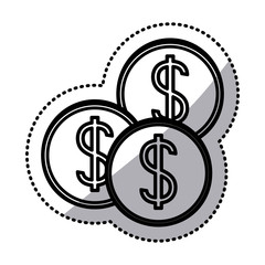 Obraz premium Coin icon. Money financial item commerce market and economy theme. Isolated design. Vector illustration