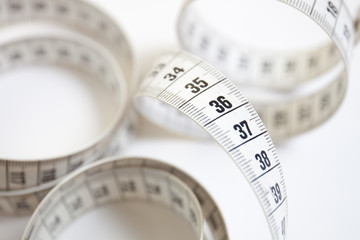 White measure tape to control loss weight