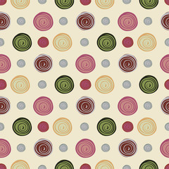Abstract circles seamless pattern background.
