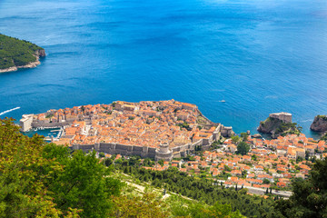Aerial view of old city Dubrovnik