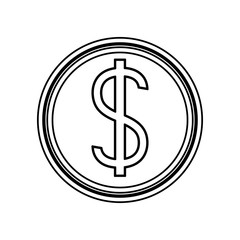 Coin icon. Money financial item commerce market and economy theme. Isolated design. Vector illustration