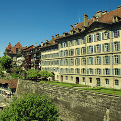 Fototapeta na wymiar old town of Bern, the Swiss capital and Unesco World Heritage city