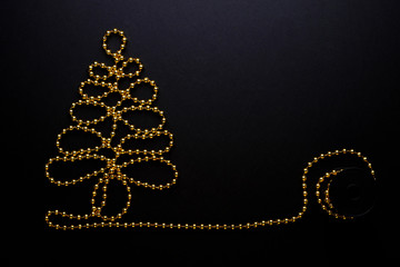 Christmas tree gold beads