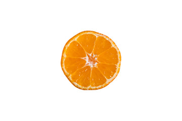 Juicy mandarin sliced isolated