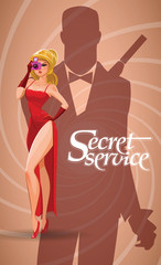 Team of super agents. Posing on camera. In gun barrel. Sexual wo