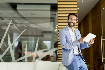 Fototapeta premium Businessman with tablet