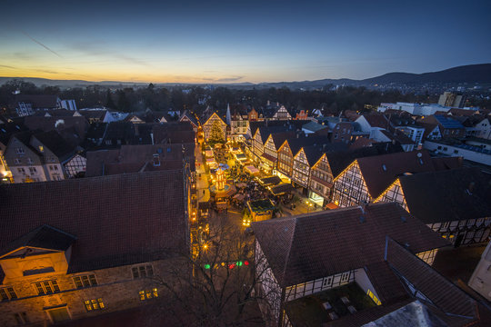 Traditional christmas market in the historic center of Rinteln