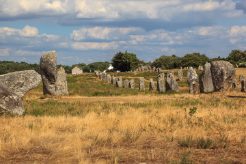 Alignment of Megaliths in Carnac. Brittany French