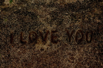 inscription on sand I love you