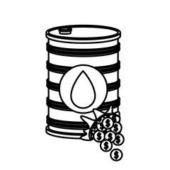 Gasoline pump and coins icon. Oil industry price and commerce theme. Isolated design. Vector illustration