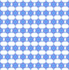 Pattern made of blue six-pointed stars