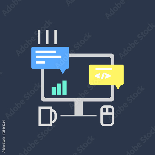 "Home office icon. Freelance." Stock image and royalty-free vector files on Fotolia.com - Pic