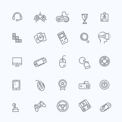 video game and joystick icons set