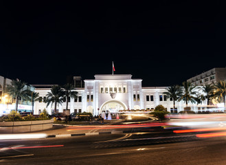 Fototapeta na wymiar bab al bahrain square landmark in central manama at night