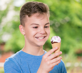 Boy with ice cream