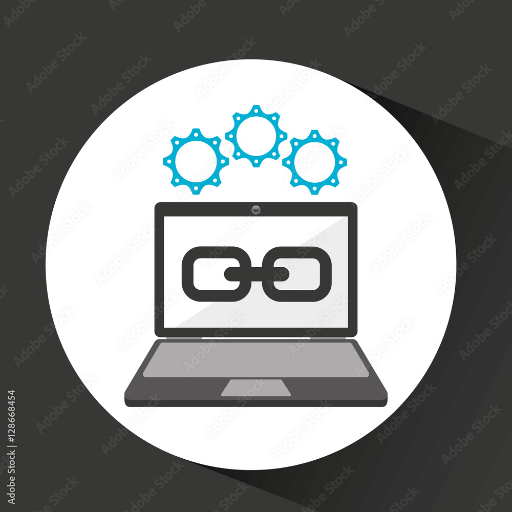 Poster computer security web link social network concept vector illustration eps 10