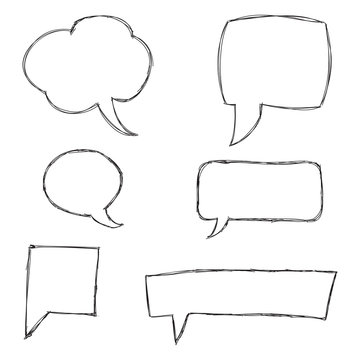 Red Speech Bubble Skech . Vector Illustration
