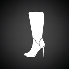 Autumn woman high heel boot icon