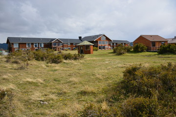 Fototapeta na wymiar cabins and lodges in Patagonia Chile