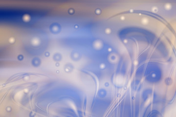 Blurred background with spheres and streams of gentle pastel ton