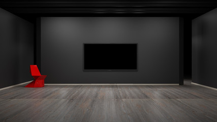 TV display 3D rendering