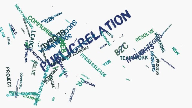 public relation word cloud shaped as a key