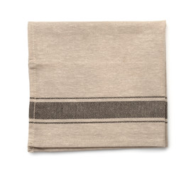 Top view of folded linen napkin
