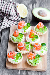 tartlets  with cream cheese and smoked salmon