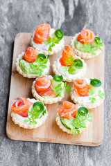 tartlets  with cream cheese and smoked salmon