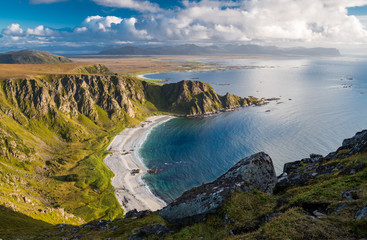 Spectacular View from Matind Mountain, Bleik, Andoya, Vesteralen, Norway